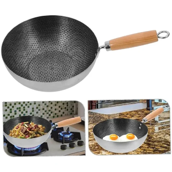 Aminsuk stainless steel 22cm honeycomb cooking pan with non-stick surface