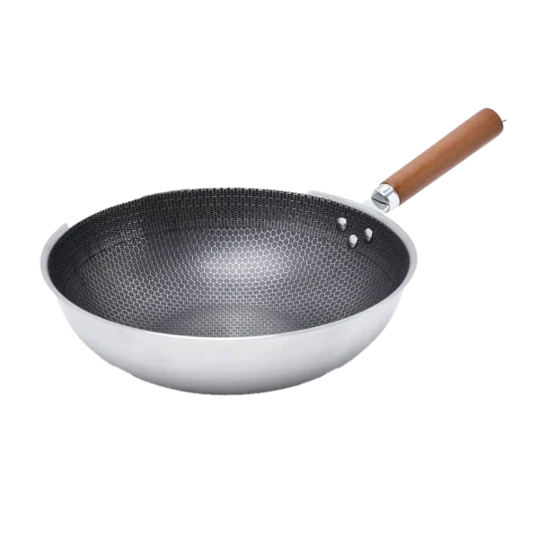 Aminsuk 22cm Honeycomb Stainless Steel Non-Stick Frying Pan for efficient oil-free cooking