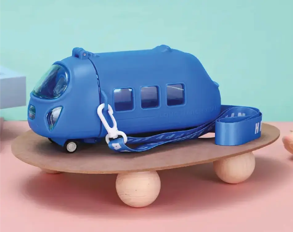 Kids water bottle gift cute bus design