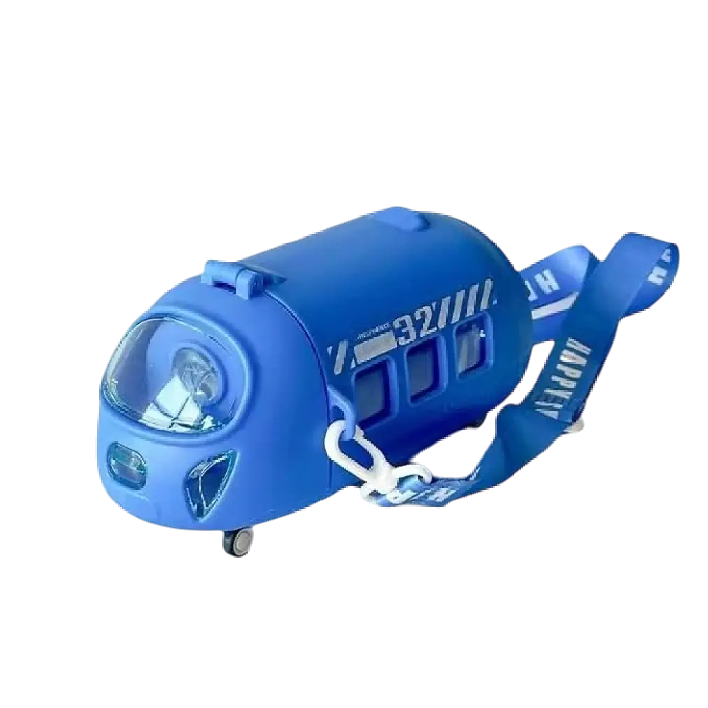 Aminsuk BusBuddy Kids Water Bottle cute bus design with straw and strap