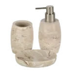 Aminsuk Marble Luxe 3-Piece Bathroom Set – Premium Marble Design Soap Dispenser, Toothbrush Holder & Soap Dish