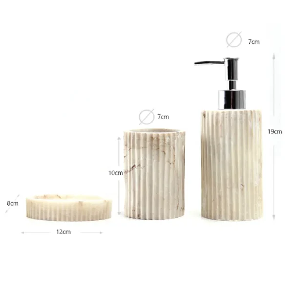 Classic White Resin Bathroom Accessory Kit by Aminsuk
