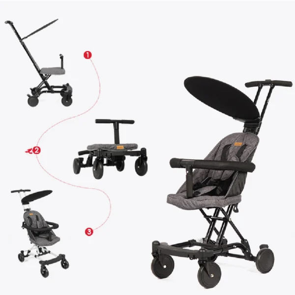 Lightweight AeroLite Baby Stroller with soft seat