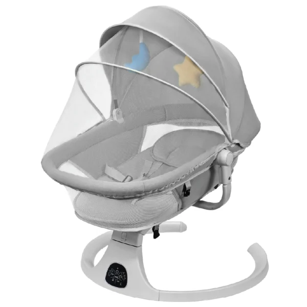 Baby swing cradle with canopy and mosquito net