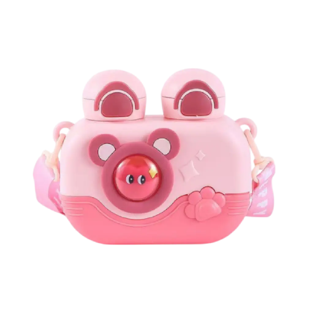 Aminsuk BearCam Kids Water Bottle 700ml with straw and cute cartoon design