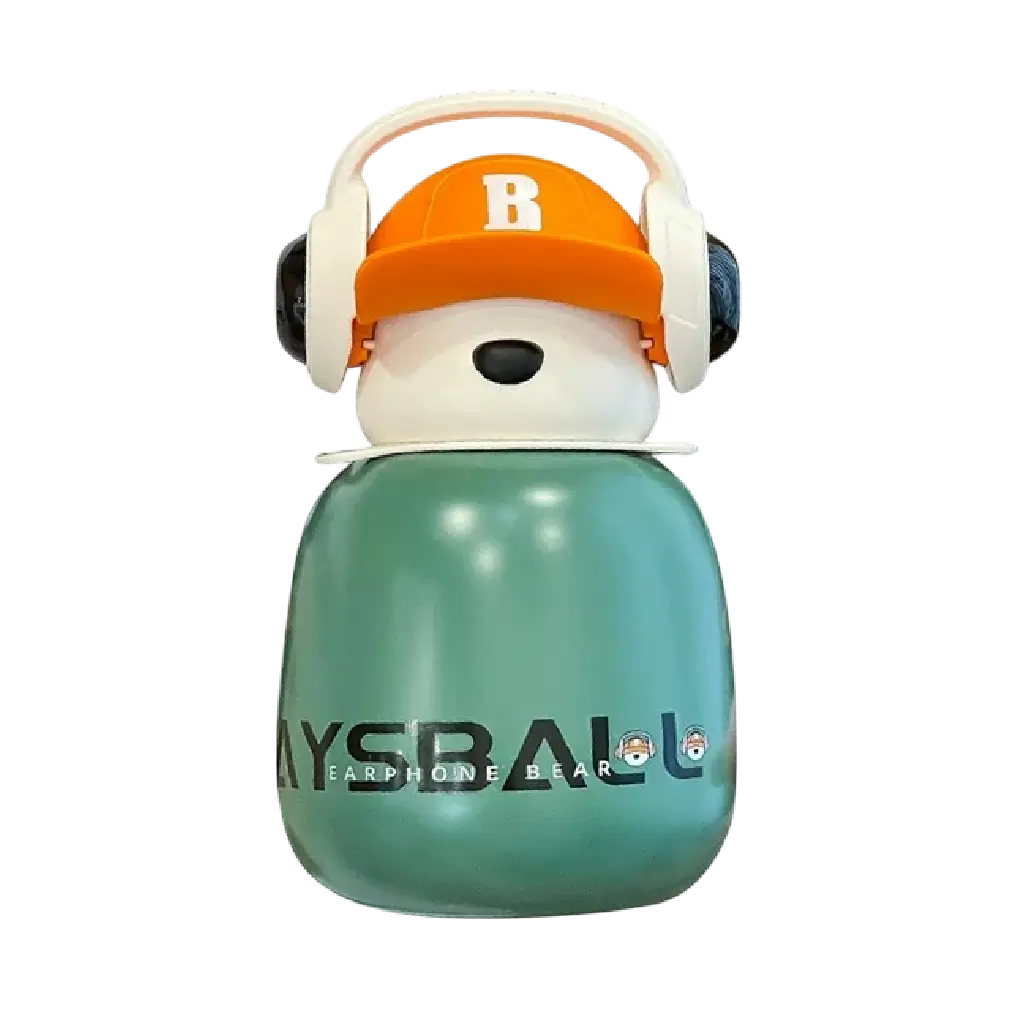 Aminsuk BearThermo kids insulated water bottle with straw for school