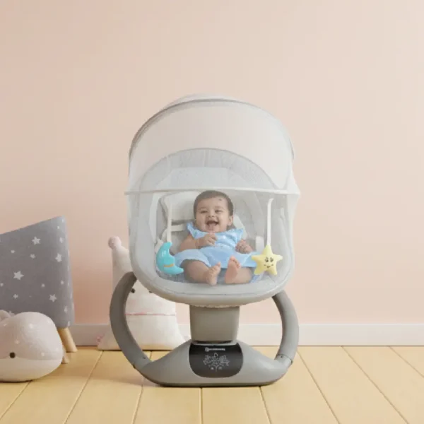Premium electric baby swing cradle with safety belt