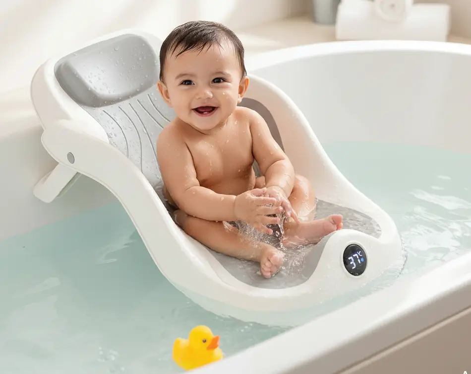 Premium baby bath seat with thermal sensitivity
