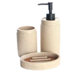Premium Beige Resin Bathroom Accessories Set by Aminsuk