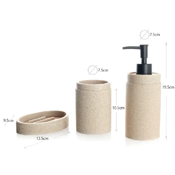 Elegant Beige Resin Bathroom Kit by Aminsuk