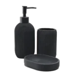 Premium 3 Pieces Black Resin Bathroom Accessories Set – Aminsuk Online Shop