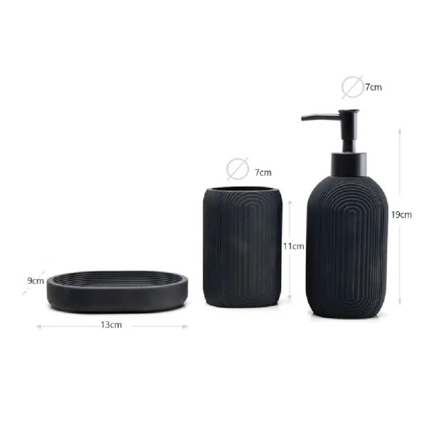 Luxury Black Resin Bathroom Accessories Set 3pcs – Aminsuk Trusted Shop