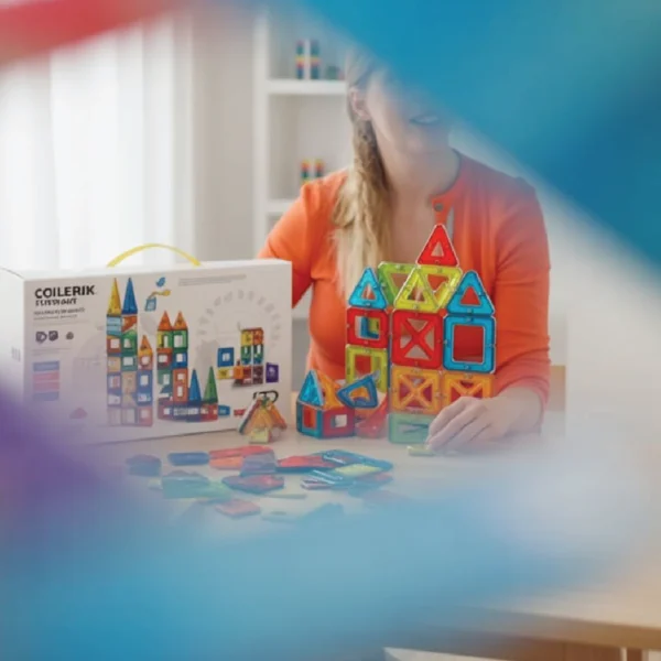 3D magnetic building blocks toy set