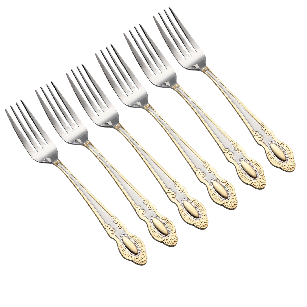 Aminsuk AurumGold stainless steel fork set 6 pcs luxury dining