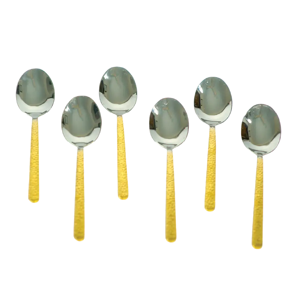 Aminsuk Montavo Pebble laser design stainless steel teaspoon set 6 pcs premium quality