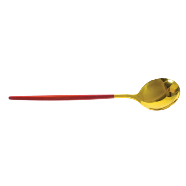 Premium red handle gold plated soup spoon set Aminsuk Bangladesh