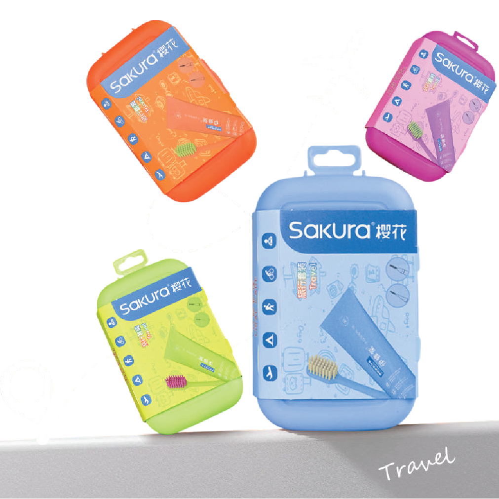 Aminsuk Travel Dental Care Set with toothbrush toothpaste storage case