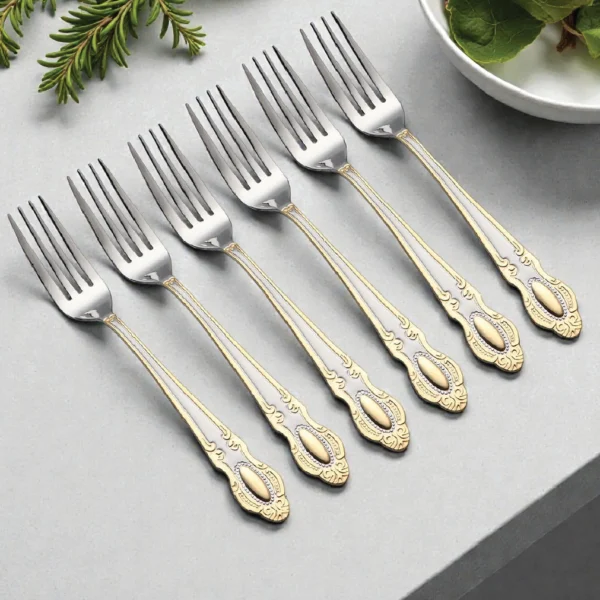 Luxury gold stainless steel fork set Bangladesh