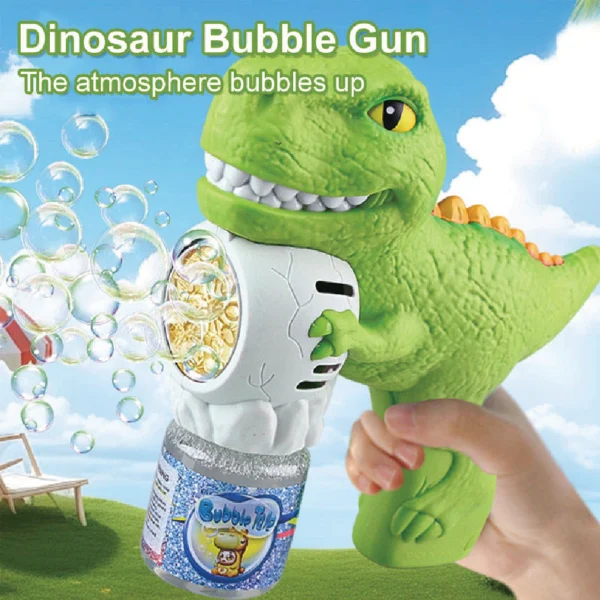 Automatic dinosaur bubble gun for kids