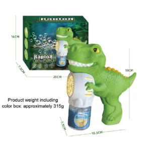 LED Dinosaur Bubble Machine toy for kids