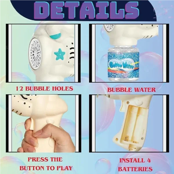 Kids Unicorn Bubble Toy with Lights