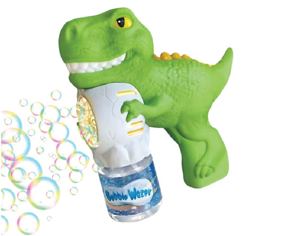 DinoTwist rotating 10-hole bubble gun for kids